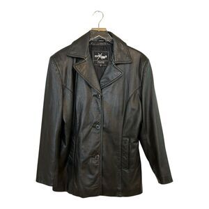 MAXIMA Wilsons Women’s Black Leather Blazer Jacket Sz L